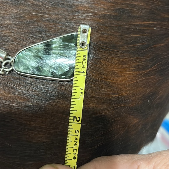 Seraphinite Pendant and necklace. 925 silver - Picture 6 of 7